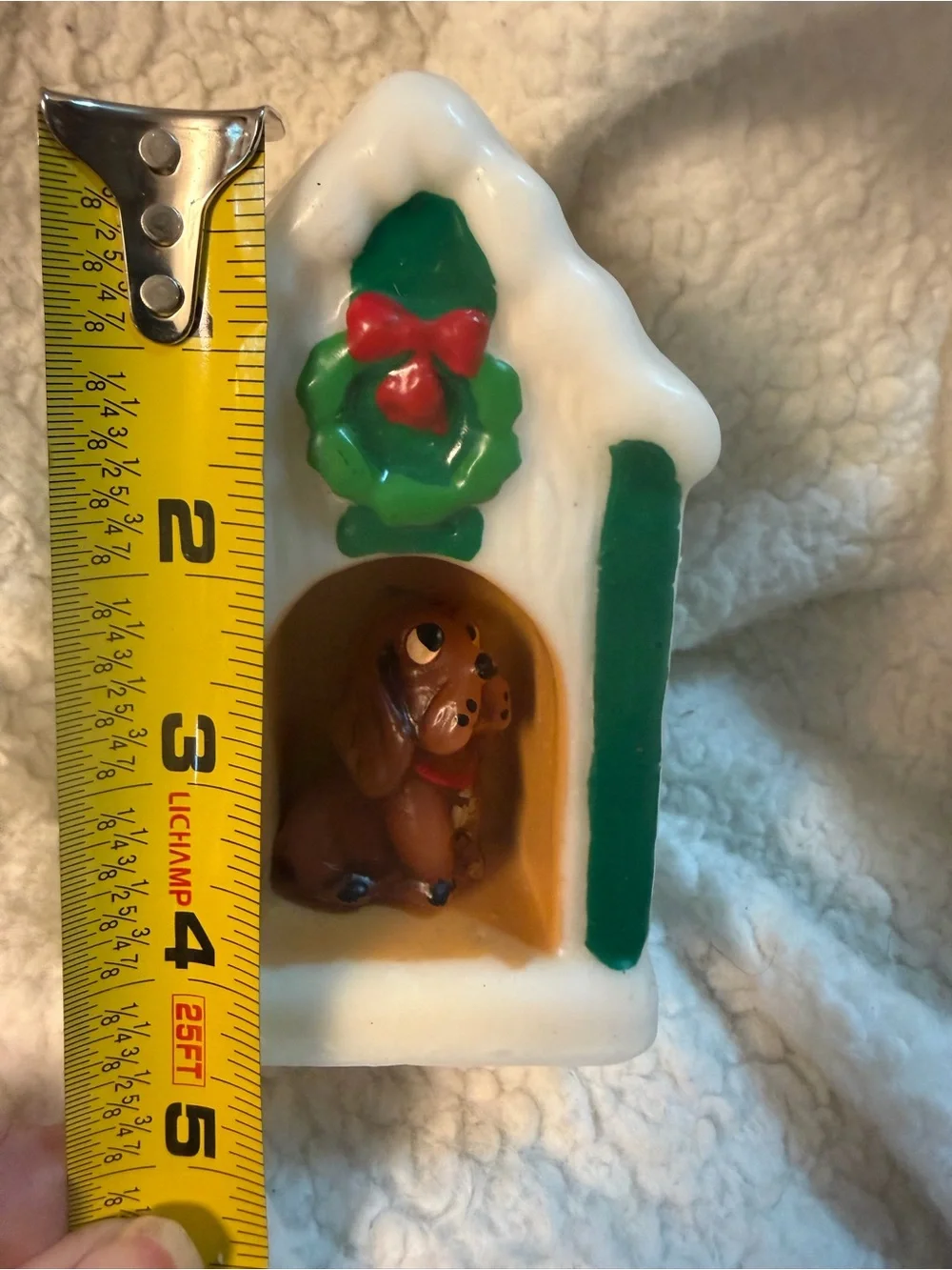 Vintage 1980 Jasco Snowy Holiday Dog House Holiday Candle